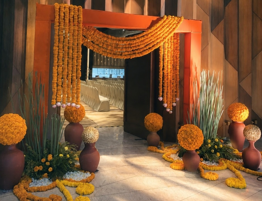 Balloon decoration setup for a party in Dehradun