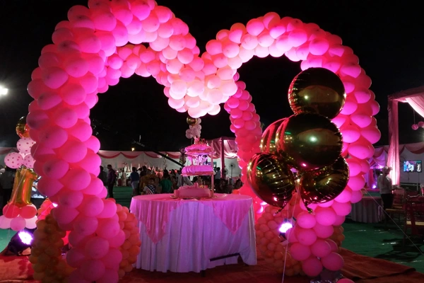 Birthday party decoration with balloons