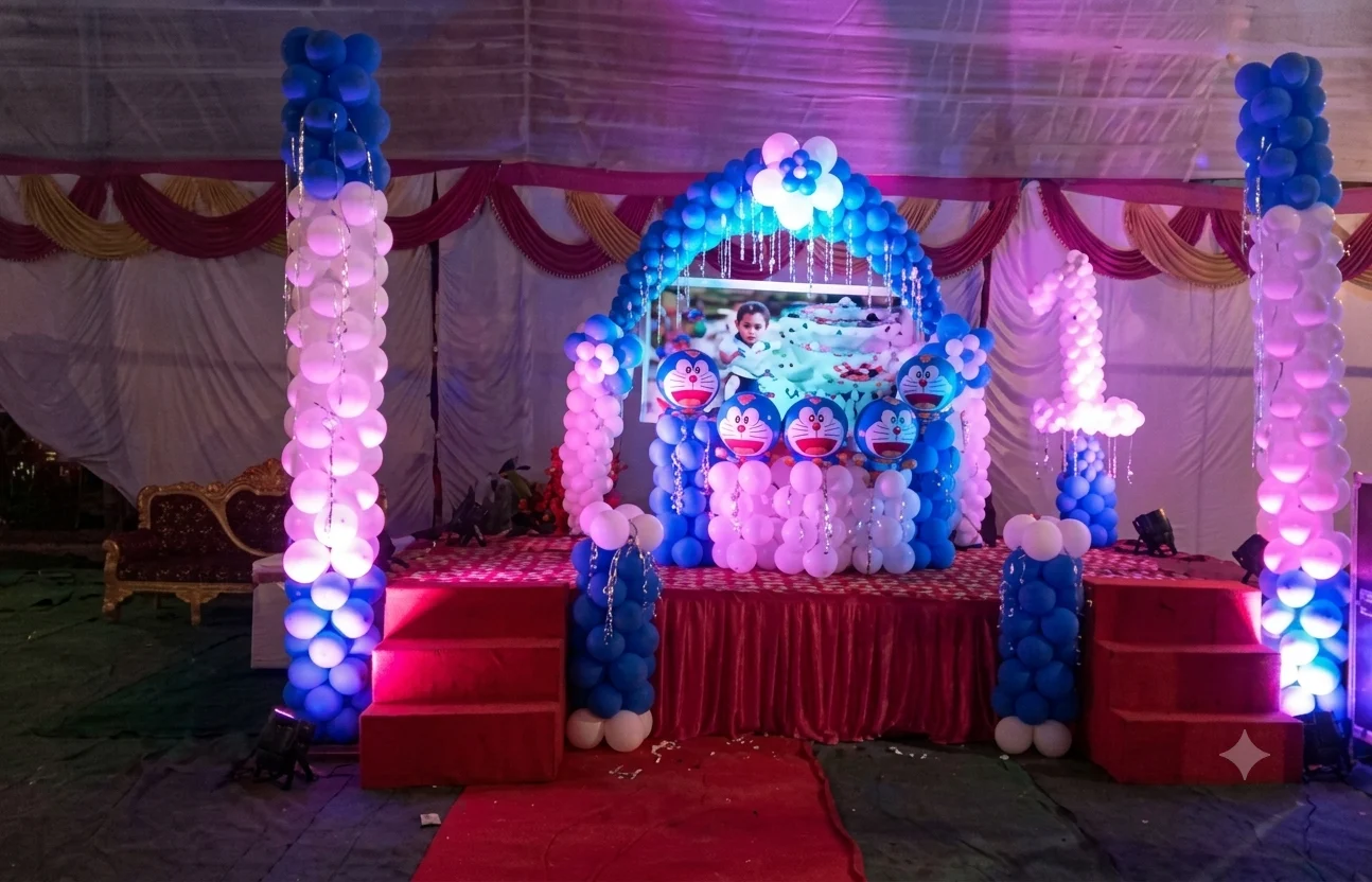 Balloon and ambient light decoration for parties and weddings