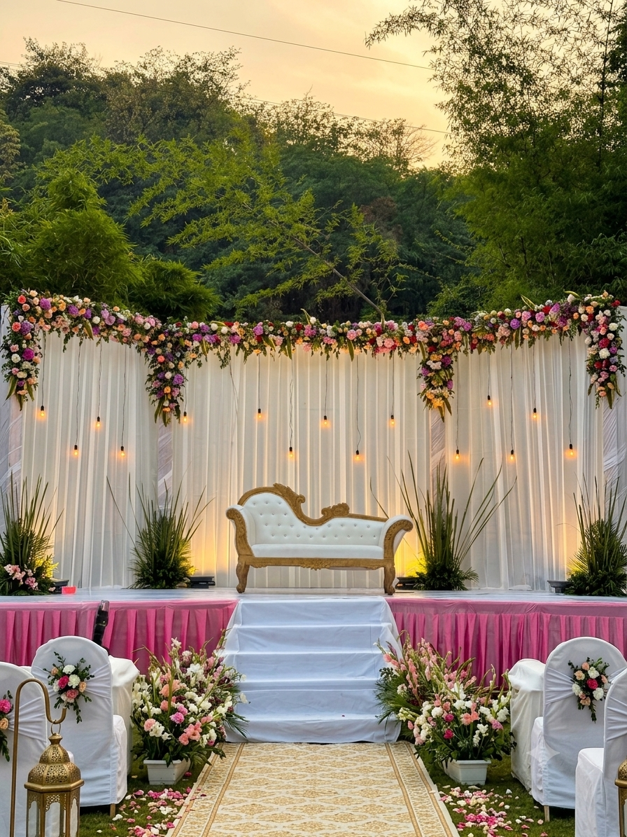 Elegant wedding table setup by Mohit Event & Wedding Planners in Dehradun